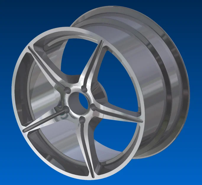 Mô hình mâm xe 5 chấu phong cách thể thao 3D - File in STL chất lượng - Image 2