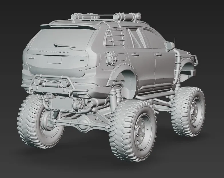Mô hình xe Volvo XC90 phong cách Mad Max (STL 3D Print) - Image 2