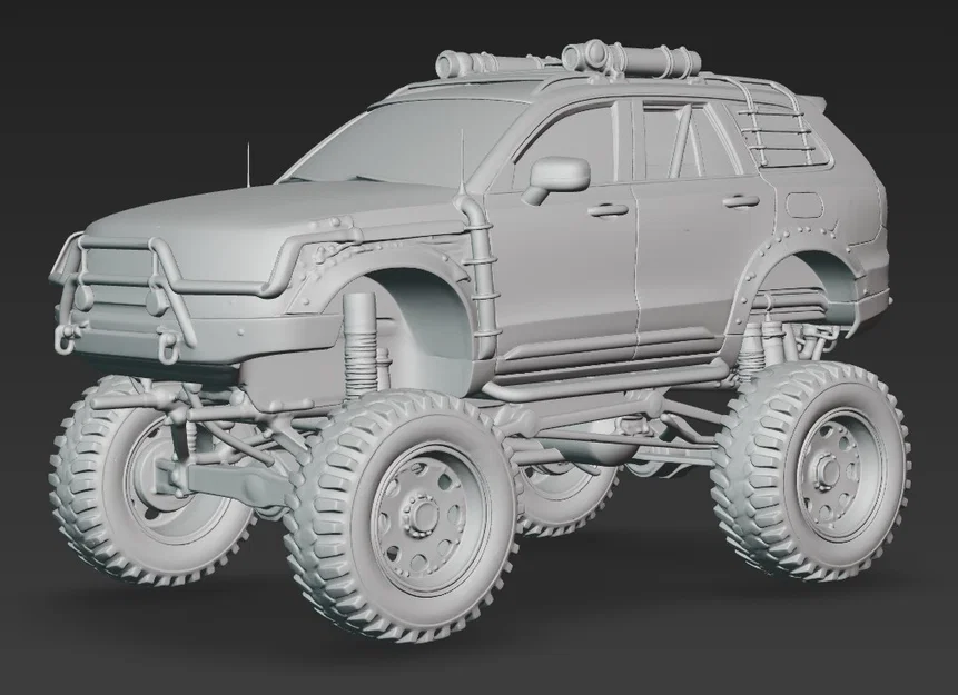 Mô hình xe Volvo XC90 phong cách Mad Max (STL 3D Print) - Image 3