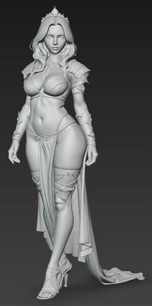 Mô hình 3D nhân vật nữ chiến binh quý phái (Beautiful Woman 1) - Image 2