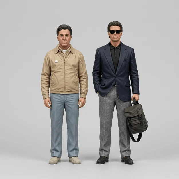 Mô hình 3D nhân vật Rain Man - Dustin & Tom (1988) cực chất - Image 1