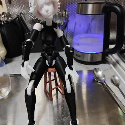 Mô hình ghế đẩu gỗ mini 3D cho búp bê và action figure