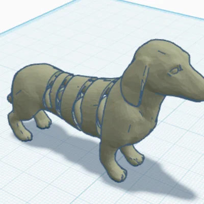 Mô hình chú chó lạp xưởng linh hoạt (Flexi Dachshund) in 3D
