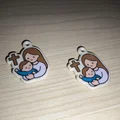 Mẫu móc khóa Mẹ và Bé kết hợp Thánh giá 3D ý nghĩa - Thumbnail 1