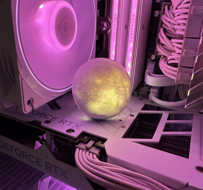 Nắp trong Lithophane mặt trăng cho bơm Cooler Master Elite Liquid Series AIO - Image 2