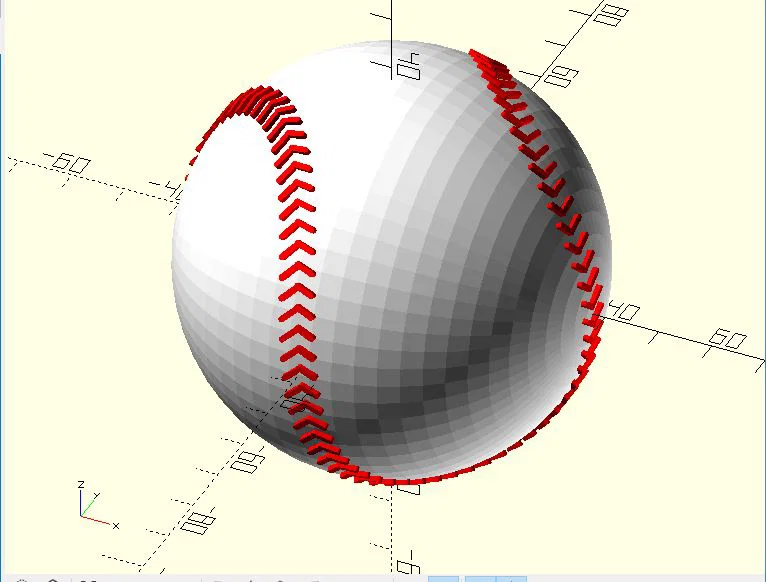 Mô hình quả bóng chày bằng OpenScad - Image 1