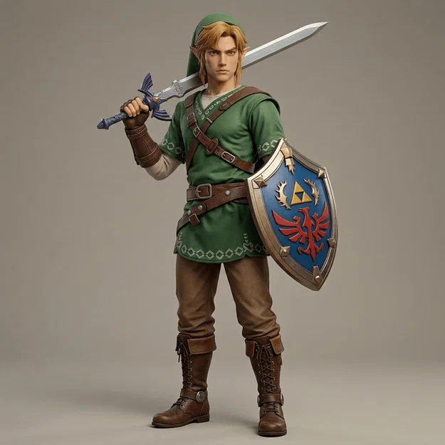 Mô hình 3D nhân vật Link huyền thoại từ Legend of Zelda (1986) - Image 1