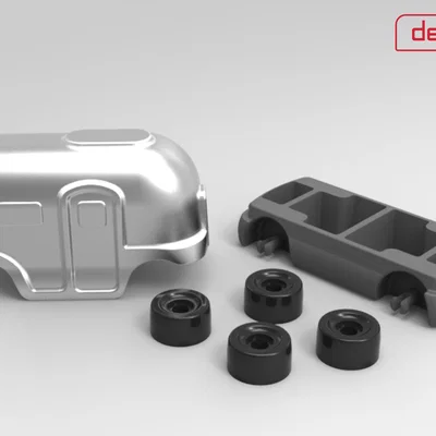 Mô hình đồ chơi lắp ráp Gro Airstream in 3D cực chất
