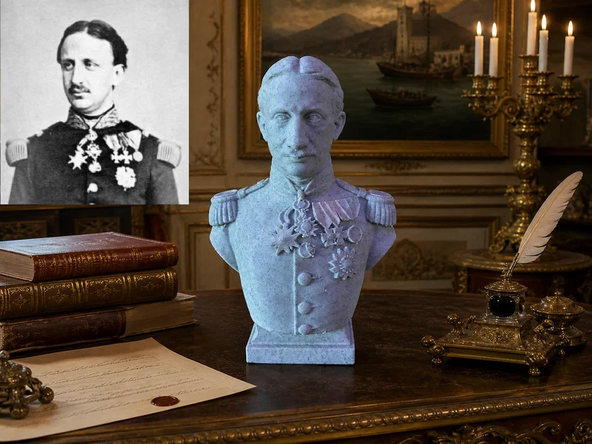 Tượng bán thân Francesco II (François d'Assise Marie Léopold de Bourbon-Siciles) - Image 1