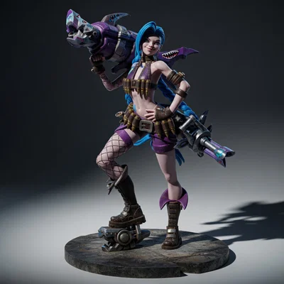Mô hình 3D Jinx từ League of Legends