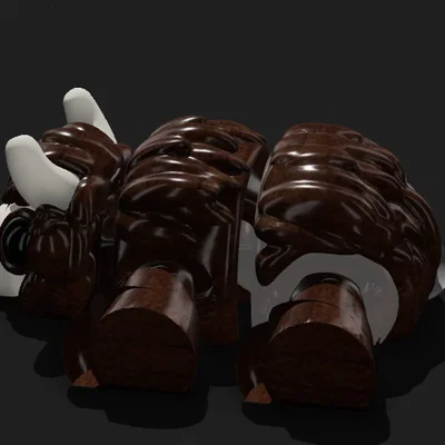 Mô hình chú bò Highland (Highland Cow) khớp nối 3D dễ thương