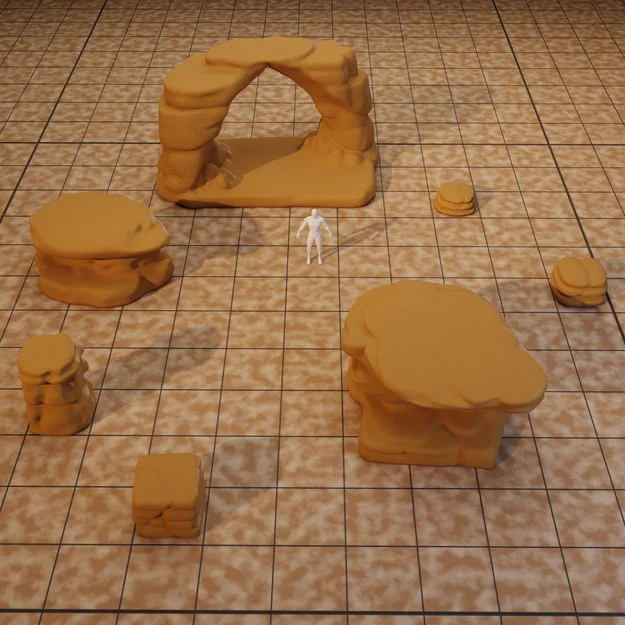 Bộ Mô Hình Địa Hình Đá Sa Thạch (Sandstone Rock Terrain Pack) - Image 1