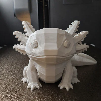 Mô hình 3D chú kỳ giông Low Poly Axolotl dễ thương