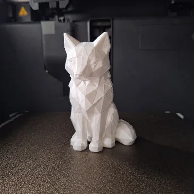 Mô hình chú cáo Low Poly in 3D nghệ thuật trang trí bàn làm việc