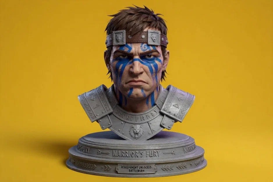 Tượng Bán Thân Chiến Binh Giả Tưởng Phong Cách Viking - Image 1
