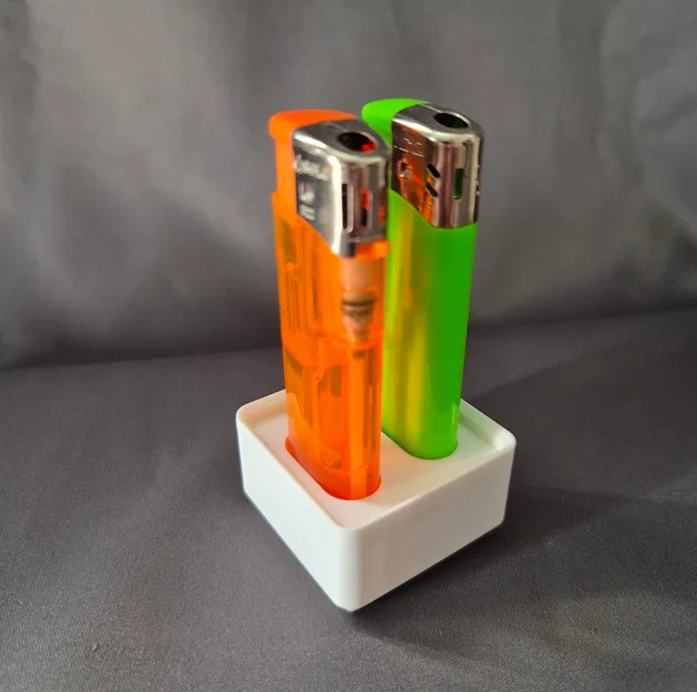 Khay đựng bật lửa Gridfinity kèm lỗ gắn nam châm - In 3D tiện lợi - Image 1