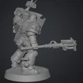 Mô hình 3D Primaris Space Marine cầm khiên và chùy phong cách Warhammer 40k - Thumbnail 2