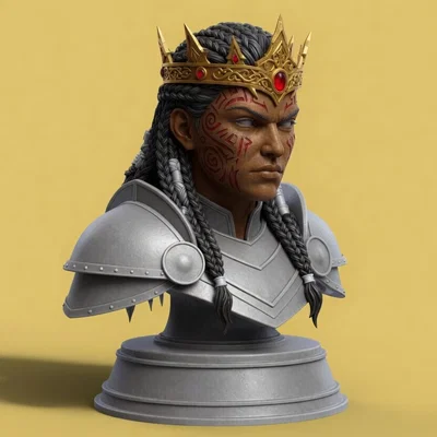 Tượng Bán Thân Vị Vua Chiến Binh - Mô Hình Trang Trí Fantasy Cao Cấp