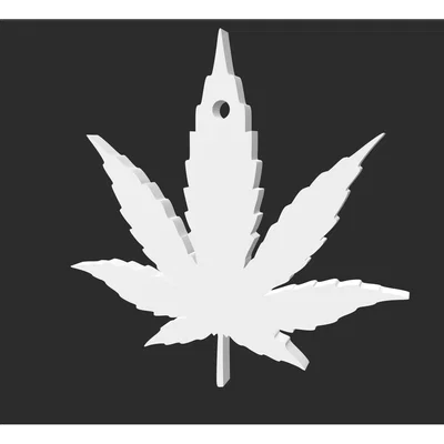 Logo hình lá cần sa in 3D