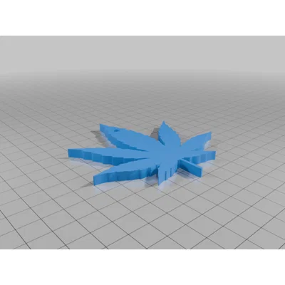 Logo hình lá cần sa in 3D