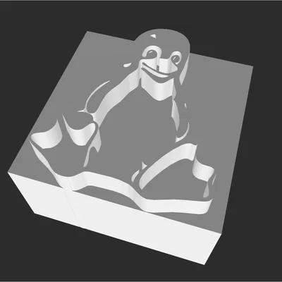 Logo Linux (Tux) in 3D