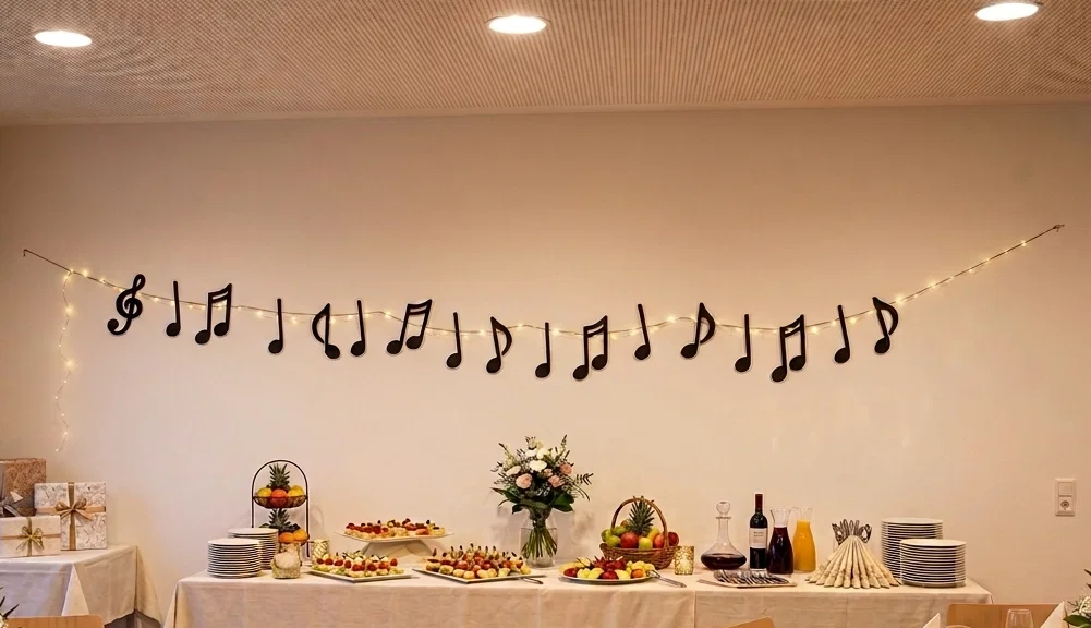 Dây trang trí nốt nhạc (Musical Note Garland) in 3D nghệ thuật - Image 1