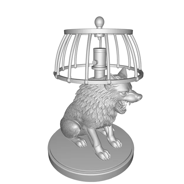 Mô hình Đèn Tượng Sói – Thiết kế 3D trang trí PBR (FBX, STL, USDZ, GLB) - Image 2