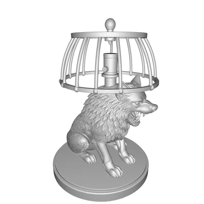Mô hình Đèn Tượng Sói – Thiết kế 3D trang trí PBR (FBX, STL, USDZ, GLB)