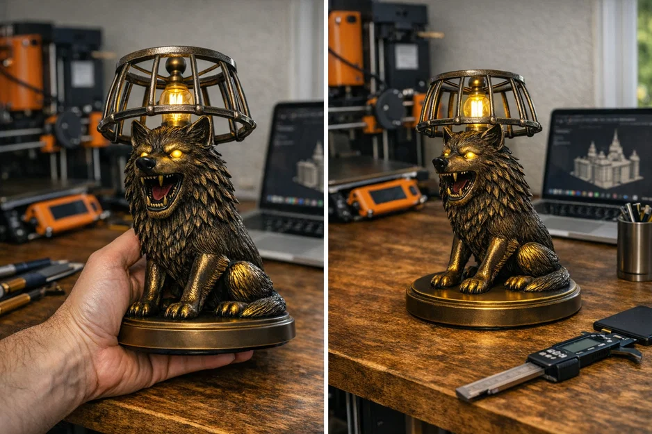 Mô hình Đèn Tượng Sói – Thiết kế 3D trang trí PBR (FBX, STL, USDZ, GLB) - Image 36