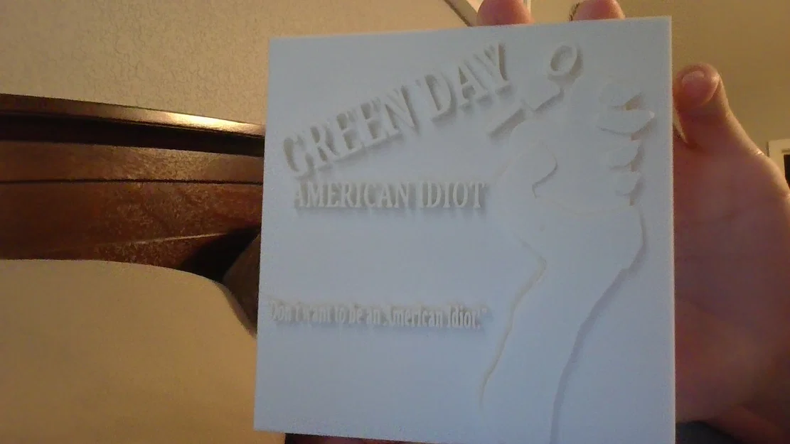 Mô hình in 3D trang trí bìa album Green Day American Idiot - Image 1