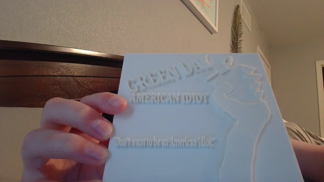 Mô hình in 3D trang trí bìa album Green Day American Idiot - Image 2