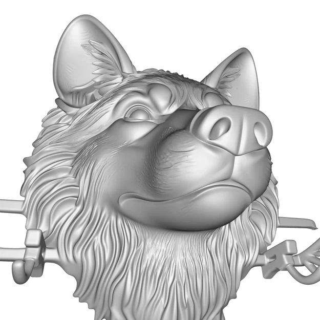 Móc Treo Tường Hình Đầu Sói – Mô Hình 3D Trang Trí & Đa Năng (FBX, STL, USDZ, GLB) - Image 12