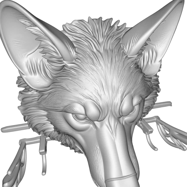 Móc Treo Tường Hình Đầu Sói – Mô Hình 3D Trang Trí & Đa Năng (FBX, STL, USDZ, GLB) - Image 14