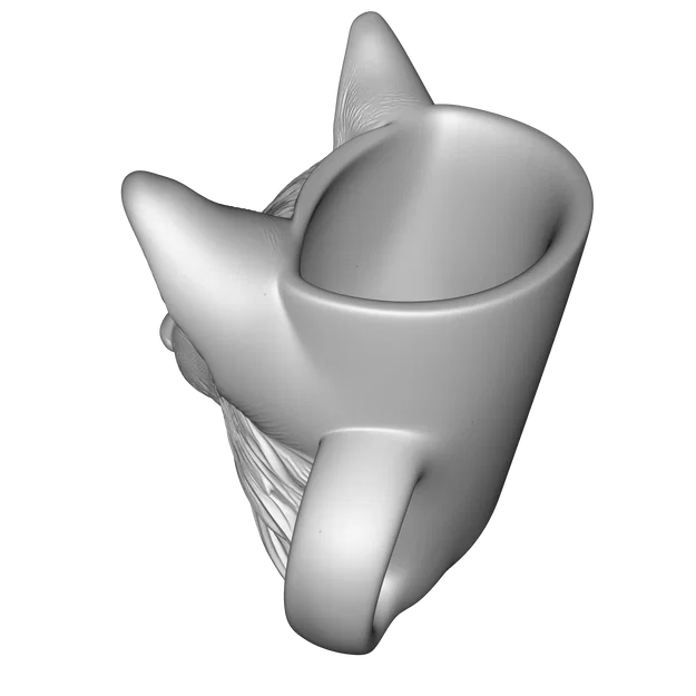 Mô hình cốc đầu Sói 3D – Đồ dùng gốm nghệ thuật (OBJ, STL, FBX, GLTF, BLEND, DAE, PLY, 3MF) - Image 5