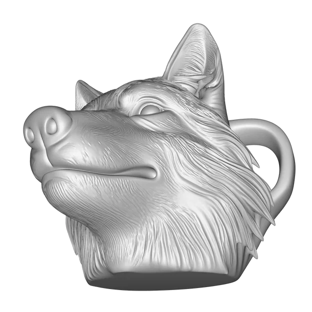 Mô hình cốc đầu Sói 3D – Đồ dùng gốm nghệ thuật (OBJ, STL, FBX, GLTF, BLEND, DAE, PLY, 3MF) - Image 12