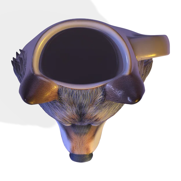 Mô hình cốc đầu Sói 3D – Đồ dùng gốm nghệ thuật (OBJ, STL, FBX, GLTF, BLEND, DAE, PLY, 3MF) - Image 20