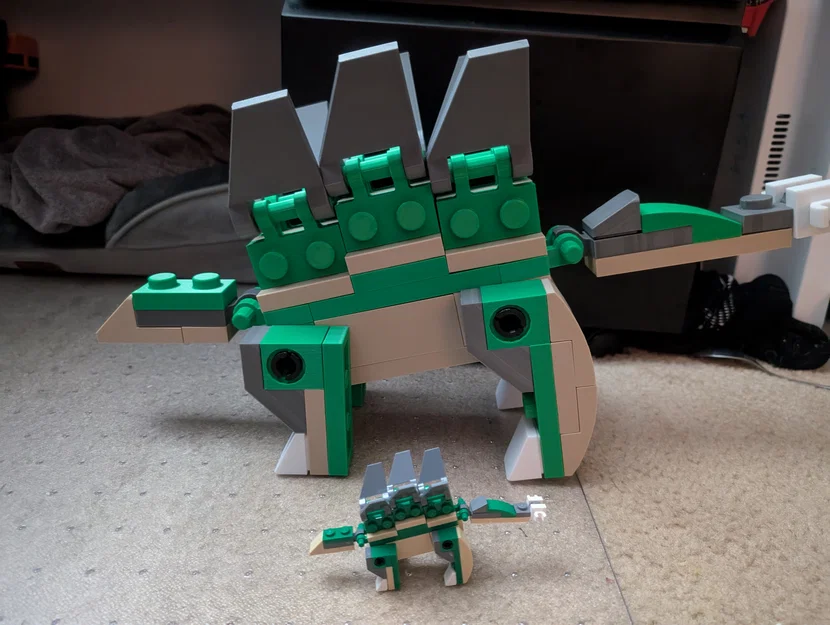 Mô hình khủng long Stegosaurus dạng LEGO - Bản in 3D phóng đại 400% - Image 1