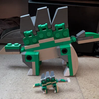 Mô hình khủng long Stegosaurus dạng LEGO - Bản in 3D phóng đại 400%