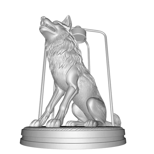 Đèn Điêu Khắc Hình Sói – Mô Hình 3D PBR Trang Trí & Công Năng (FBX, STL, USDZ, GLB) - Image 3