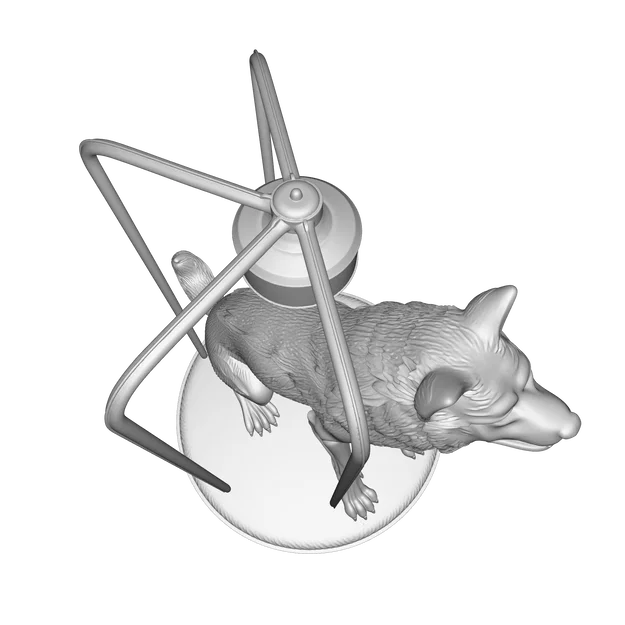 Đèn Điêu Khắc Hình Sói – Mô Hình 3D PBR Trang Trí & Công Năng (FBX, STL, USDZ, GLB) - Image 4