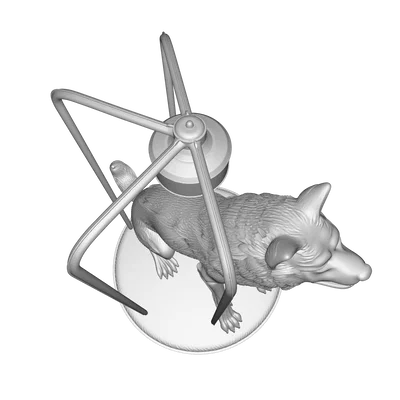 Đèn Điêu Khắc Hình Sói – Mô Hình 3D PBR Trang Trí & Công Năng (FBX, STL, USDZ, GLB)