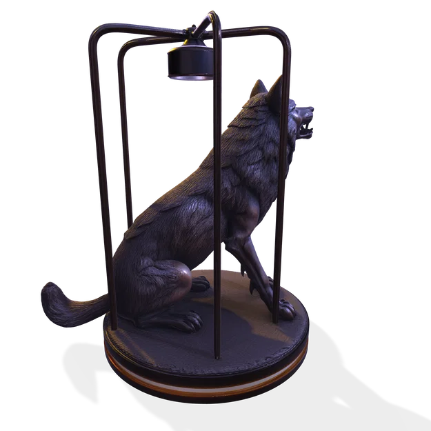 Đèn Điêu Khắc Hình Sói – Mô Hình 3D PBR Trang Trí & Công Năng (FBX, STL, USDZ, GLB) - Image 8