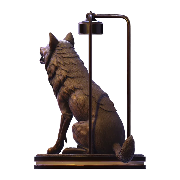 Đèn Điêu Khắc Hình Sói – Mô Hình 3D PBR Trang Trí & Công Năng (FBX, STL, USDZ, GLB) - Image 9