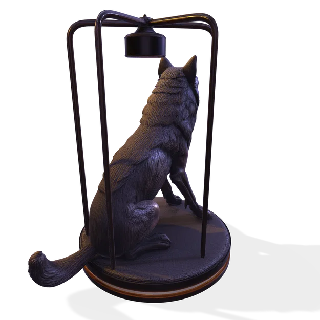 Đèn Điêu Khắc Hình Sói – Mô Hình 3D PBR Trang Trí & Công Năng (FBX, STL, USDZ, GLB) - Image 10
