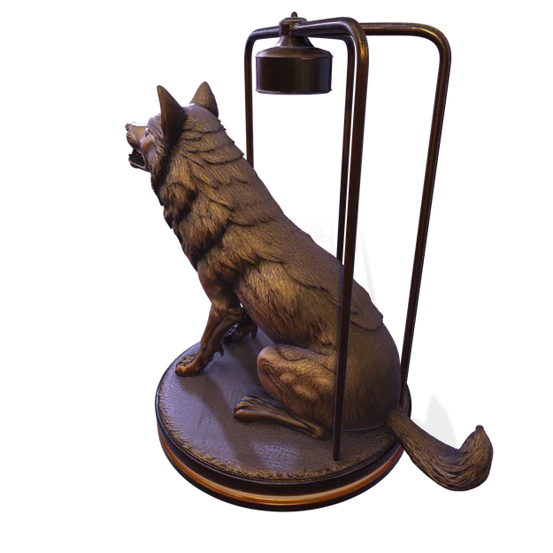 Đèn Điêu Khắc Hình Sói – Mô Hình 3D PBR Trang Trí & Công Năng (FBX, STL, USDZ, GLB) - Image 12