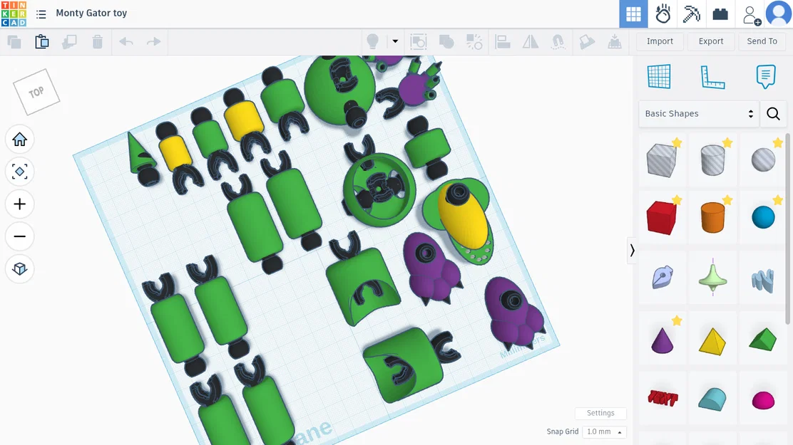 Mô hình Monty Gator toy in 3D: Hướng dẫn lắp ráp chi tiết - Image 1