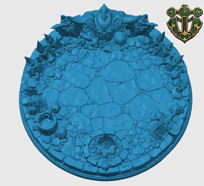 Đế trưng bày mô hình (Miniature Base) chủ đề hang ổ Orc cho RPG - Image 2