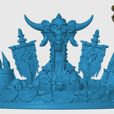 Đế trưng bày mô hình (Miniature Base) chủ đề hang ổ Orc cho RPG