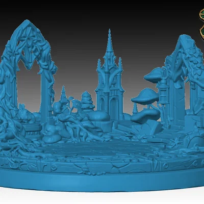 Mẫu đế mô hình vương quốc yêu tinh Elven Lair cho game RPG