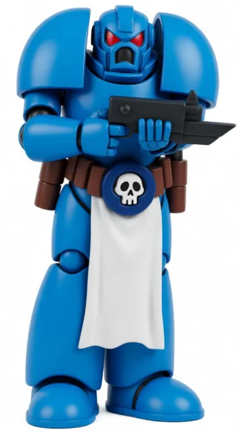 Mô hình chiến binh Space Marine in 3D - Warhammer 40k fanart - Image 1